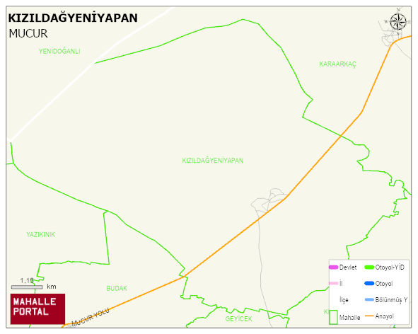 KIZILDAĞYENİYAPAN Köyü Haritası | Detaylı Köy ve Mahalle Görünümü