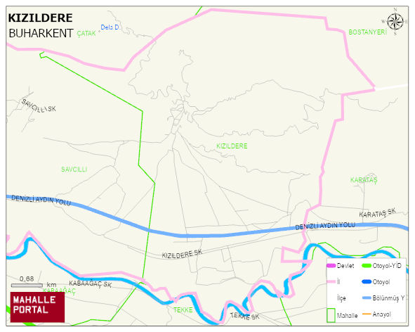 KIZILDERE Mahallesi Haritası | Detaylı Köy ve Mahalle Görünümü