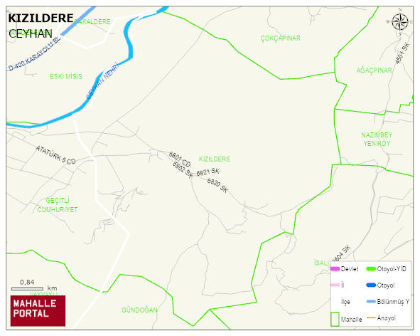KIZILDERE Mahallesi Haritası | Mahalle ve Köy Sınırı