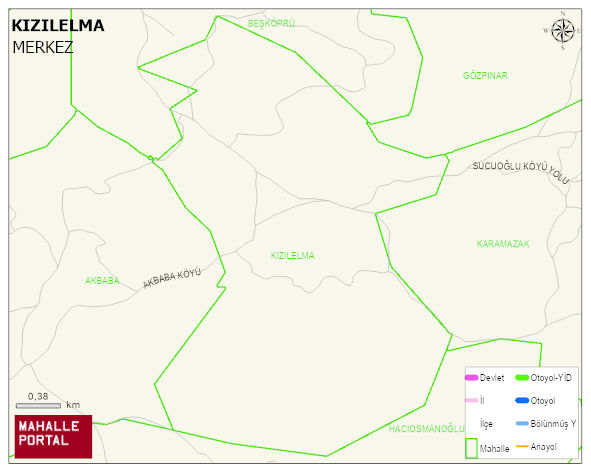KIZILELMA Köyü Haritası | İnteraktif Köy ve Mahalle Sınırları