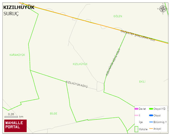 KIZILHÜYÜK Mahallesi Haritası | Mahalle ve Köy Sınırı