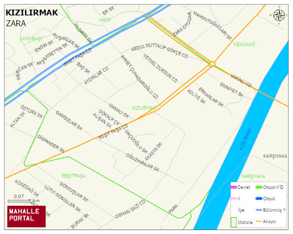 KIZILIRMAK Mahallesi Haritası | Dağlar, Ovalar ve Akarsu Bilgileri