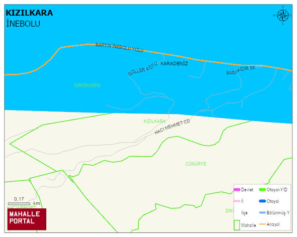 KIZILKARA Mahallesi Haritası | Yükselti ve Doğa Özellikleri