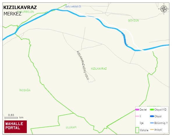KIZILKAVRAZ Köyü Haritası | Uydu Görüntüsü ve Harita Detayları