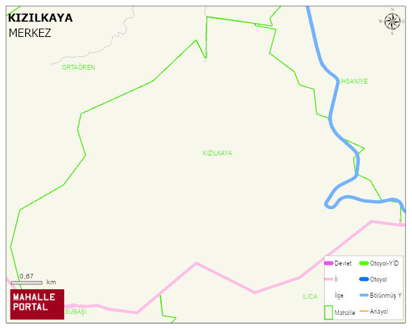 KIZILKAYA Köyü Haritası | Mahalle ve Köy Sınırı