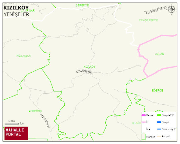 KIZILKÖY Mahallesi Haritası | Dağlar, Ovalar ve Akarsu Bilgileri