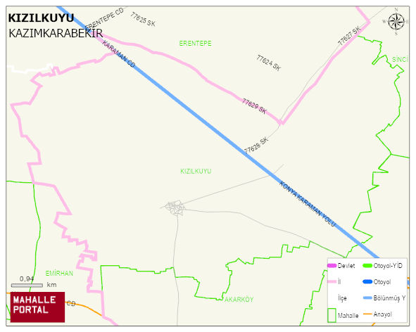 KIZILKUYU Köyü Haritası | İnteraktif Köy ve Mahalle Sınırları