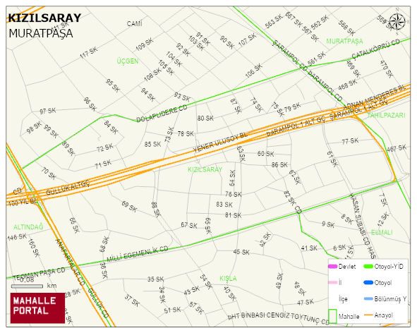 KIZILSARAY Mahallesi Haritası | İnteraktif Köy ve Mahalle Sınırları