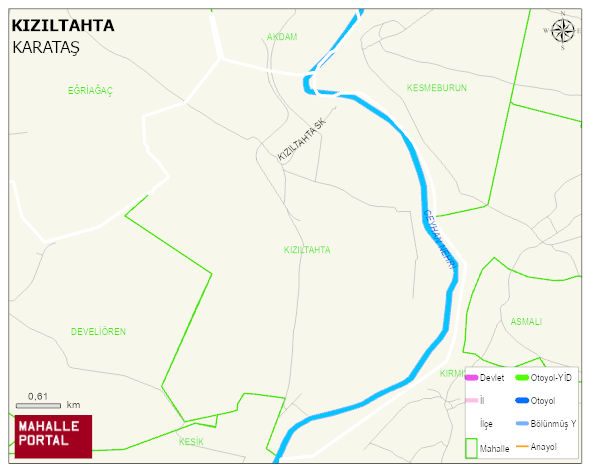 KIZILTAHTA Mahallesi Haritası | Dağlar, Ovalar ve Akarsu Bilgileri