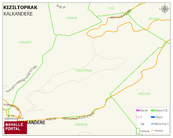 KIZILTOPRAK Mahallesi Haritası | İnteraktif Köy ve Mahalle Sınırları