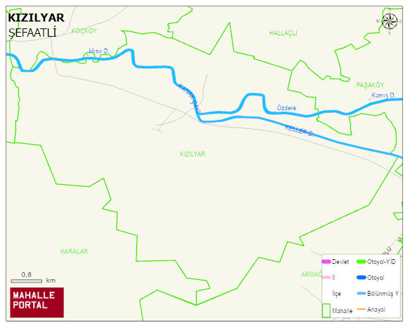 KIZILYAR Köyü Haritası | İnteraktif Köy ve Mahalle Sınırları