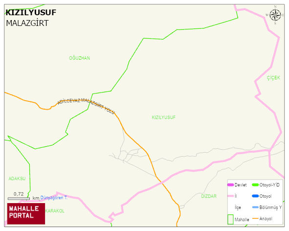 KIZILYUSUF Köyü Haritası | Detaylı Köy ve Mahalle Görünümü