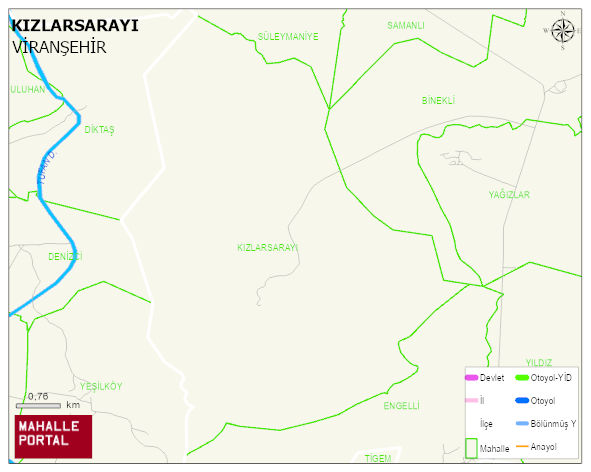 KIZLARSARAYI Mahallesi Haritası | Dağlar, Ovalar ve Akarsu Bilgileri