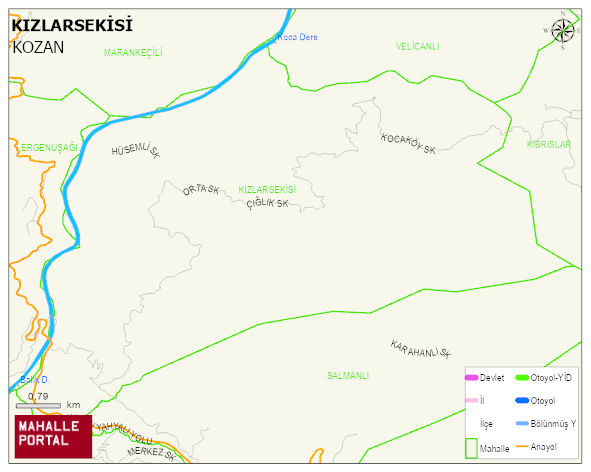 KIZLARSEKİSİ Mahallesi Haritası | Coğrafi Yapı ve Detaylı Haritası