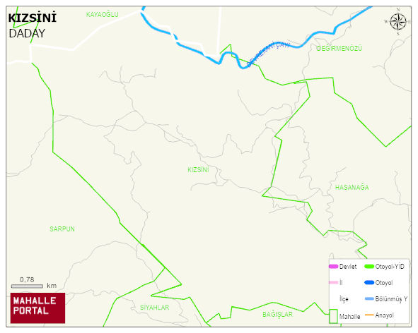 KIZSİNİ Köyü Haritası | Güncel Mahalle ve Köy Haritası