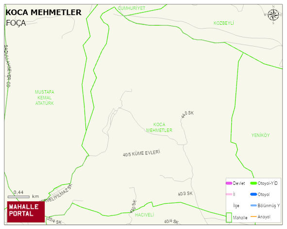 KOCA MEHMETLER Mahallesi Haritası | Yükselti ve Doğa Özellikleri