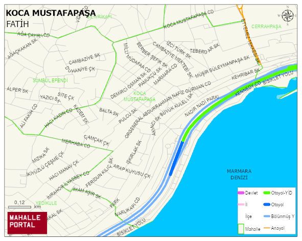 KOCA MUSTAFAPAŞA Mahallesi Haritası | Sayısal Bölge Görünümü