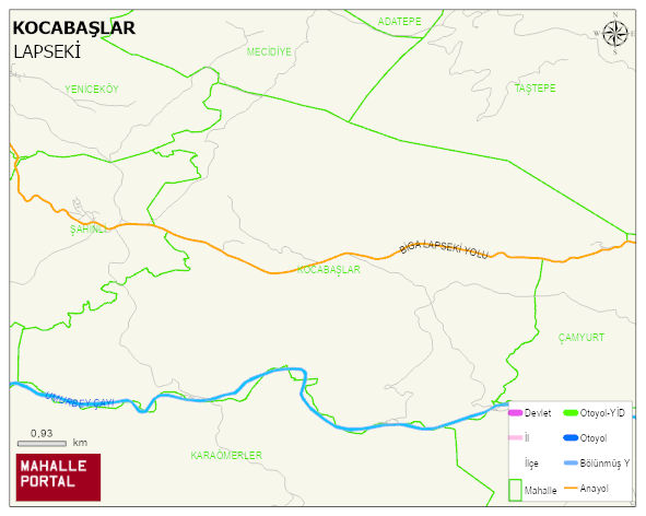 KOCABAŞLAR Köyü Haritası | Detaylı Köy ve Mahalle Görünümü