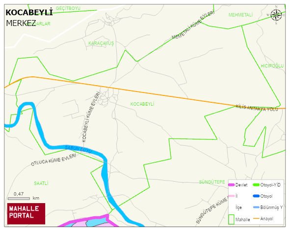 KOCABEYLİ Köyü Haritası | İnteraktif Köy ve Mahalle Sınırları