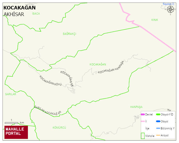 KOCAKAĞAN Mahallesi Haritası | Dağlar, Ovalar ve Akarsu Bilgileri