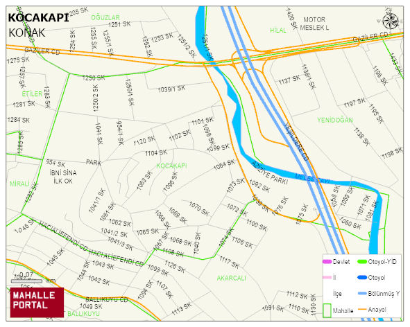 KOCAKAPI Mahallesi Haritası | Coğrafi Yapı ve Detaylı Haritası