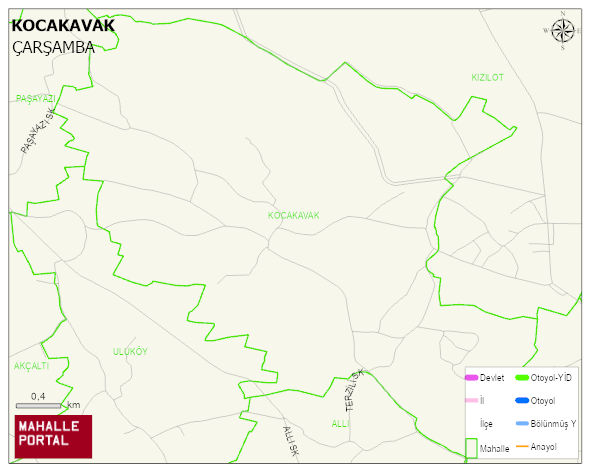 KOCAKAVAK Mahallesi Haritası | Yükselti ve Doğa Özellikleri
