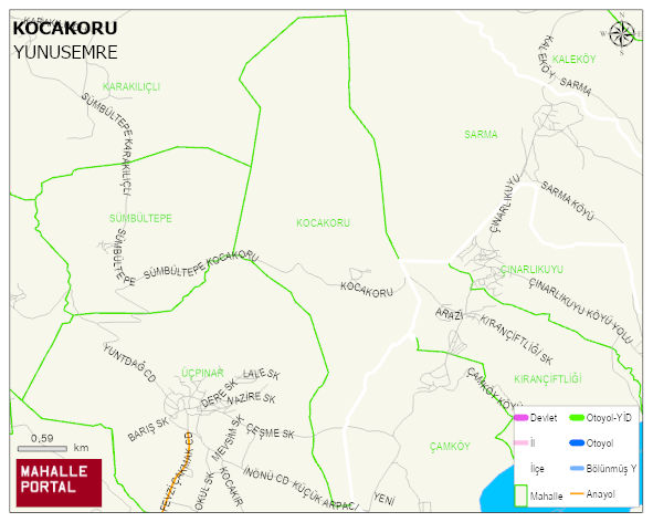 KOCAKORU Mahallesi Haritası | Coğrafi Yapı ve Detaylı Haritası