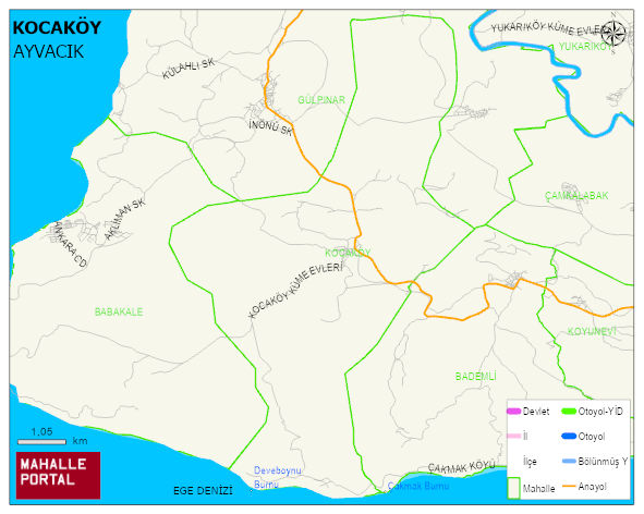 KOCAKÖY Köyü Haritası | Dağlar, Ovalar ve Akarsu Bilgileri
