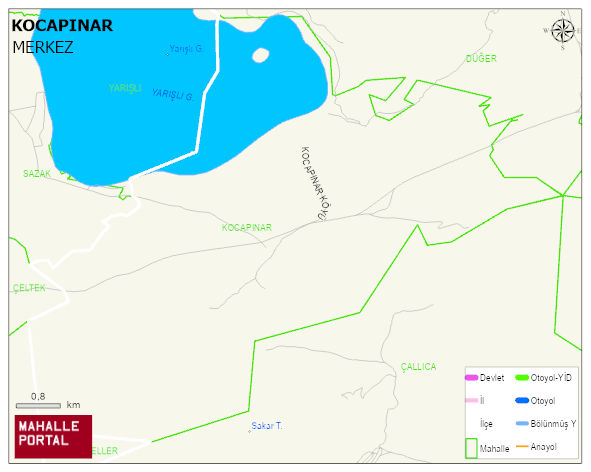 KOCAPINAR Köyü Haritası | Yükselti ve Doğa Özellikleri