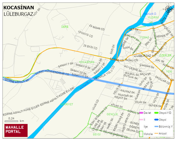 KOCASİNAN Mahallesi Haritası | Mahalle ve Köy Sınırı