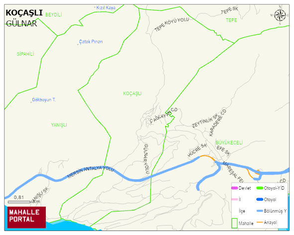 KOÇAŞLI Mahallesi Haritası | Mahalle ve Köy Sınırı