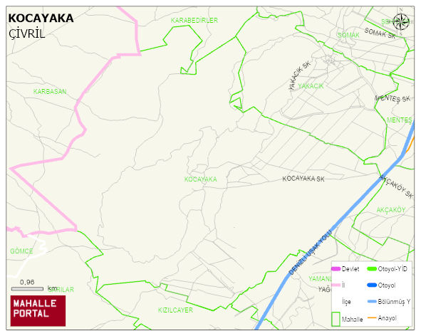 KOCAYAKA Mahallesi Haritası | Mahalle ve Köy Sınırı