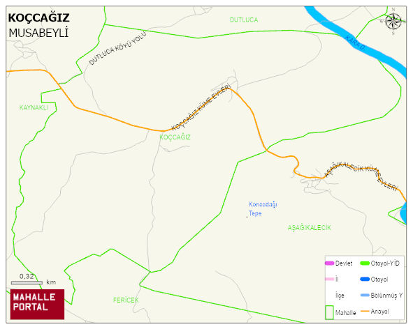 KOÇCAĞIZ Köyü Haritası | Mahalle ve Köy Sınırı
