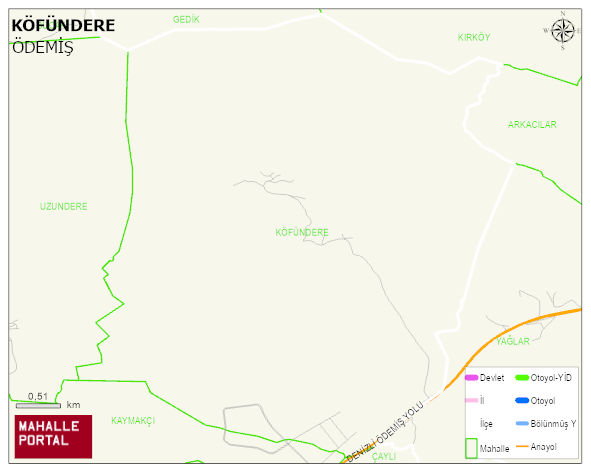 KÖFÜNDERE Mahallesi Haritası | Güncel Mahalle ve Köy Haritası