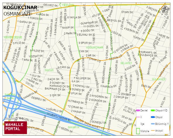 KOĞUKÇINAR Mahallesi Haritası | İnteraktif Köy ve Mahalle Sınırları