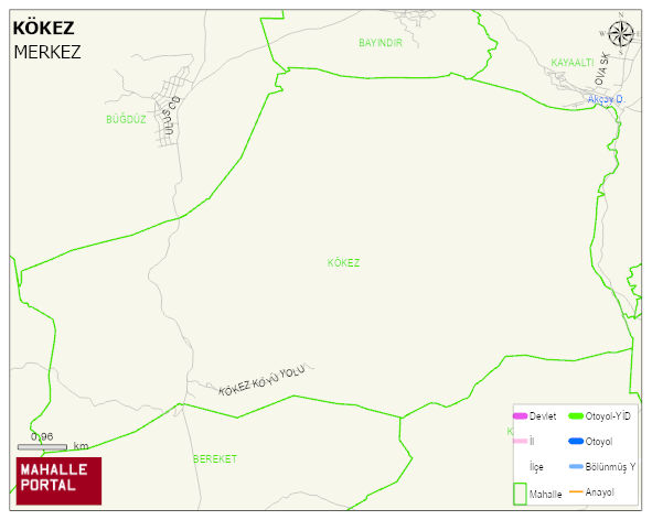 KÖKEZ Köyü Haritası | Detaylı Köy ve Mahalle Görünümü