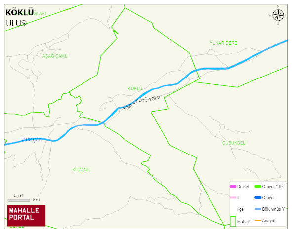 KÖKLÜ Köyü Haritası | Mahalle ve Köy Sınırı