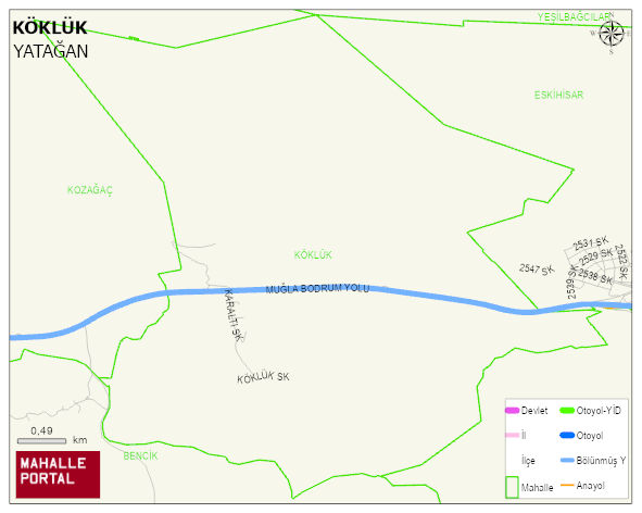 KÖKLÜK Mahallesi Haritası | Yükselti ve Doğa Özellikleri