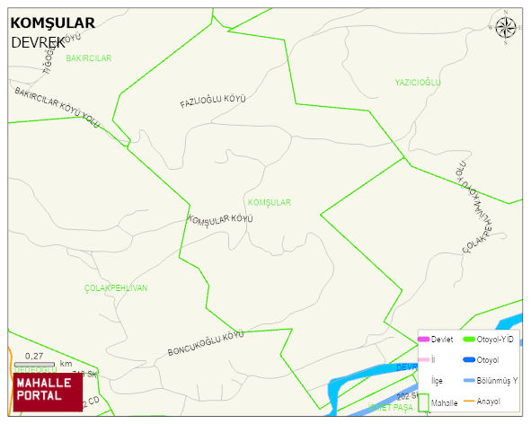 KOMŞULAR Köyü Haritası | İnteraktif Köy ve Mahalle Sınırları