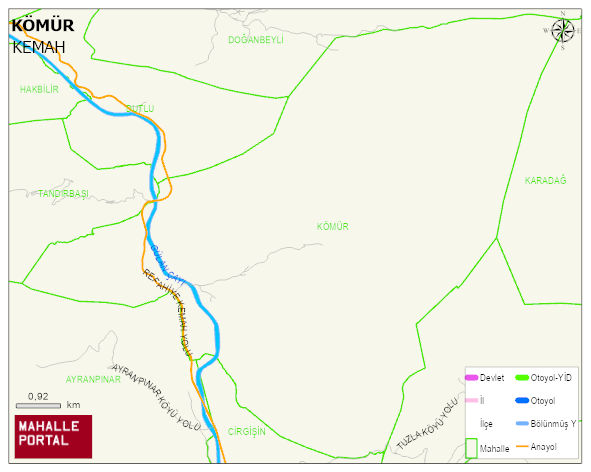 KÖMÜR Köyü Haritası | Coğrafi Yapı ve Detaylı Haritası