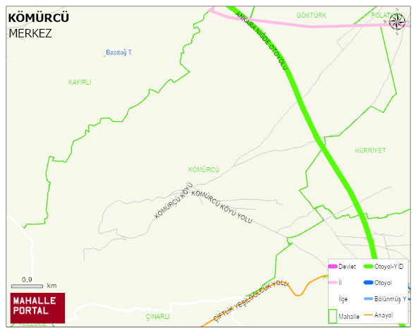 KÖMÜRCÜ Köyü Haritası | İnteraktif Köy ve Mahalle Sınırları