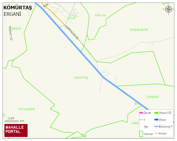 KÖMÜRTAŞ Mahallesi Haritası | İnteraktif Köy ve Mahalle Sınırları