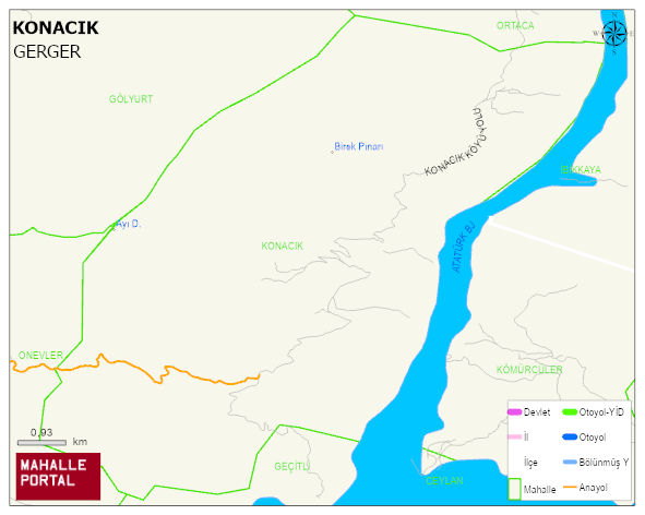KONACIK Köyü Haritası | Mahalle ve Köy Sınırı