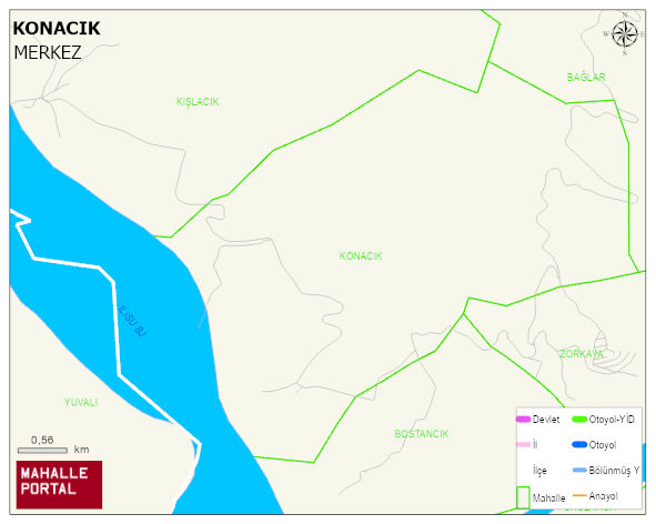 KONACIK Köyü Haritası | Sayısal Bölge Görünümü