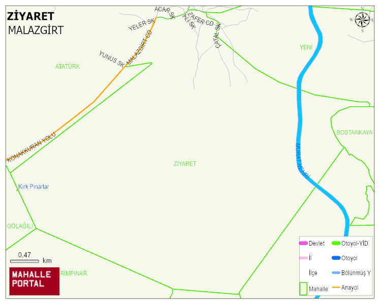 KONAKKURAN BELDESİ ZİYARET Mahallesi Haritası | Güncel Mahalle ve Köy Haritası