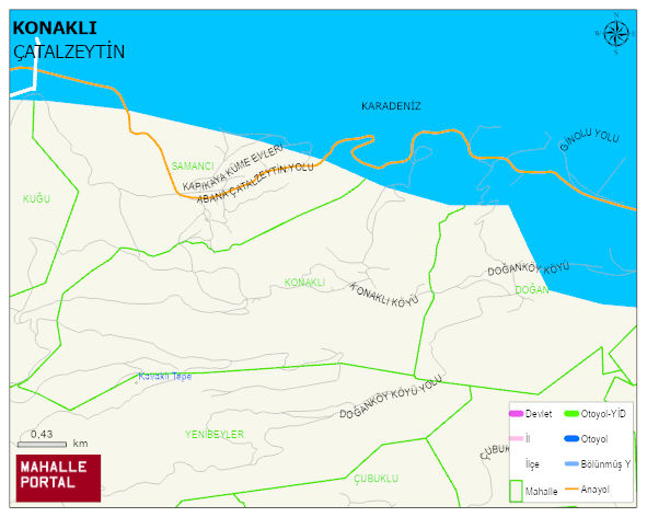 KONAKLI Köyü Haritası | Dağlar, Ovalar ve Akarsu Bilgileri