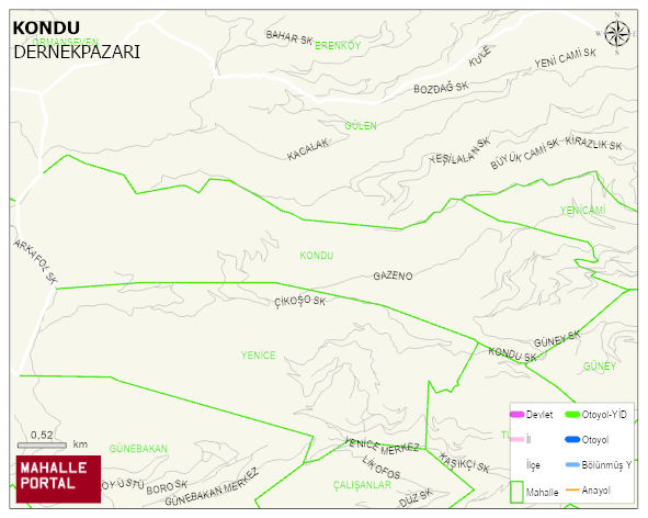 KONDU Mahallesi Haritası | Mahalle ve Köy Sınırı