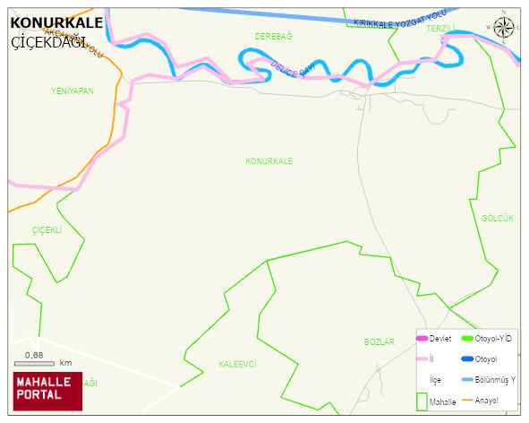 KONURKALE Köyü Haritası | İnteraktif Köy ve Mahalle Sınırları