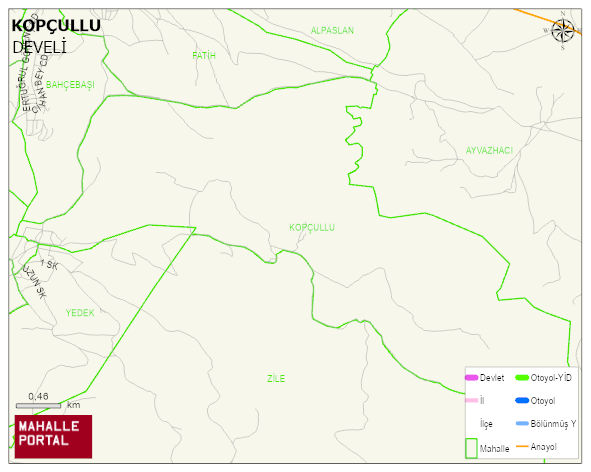 KOPÇULLU Mahallesi Haritası | İnteraktif Köy ve Mahalle Sınırları