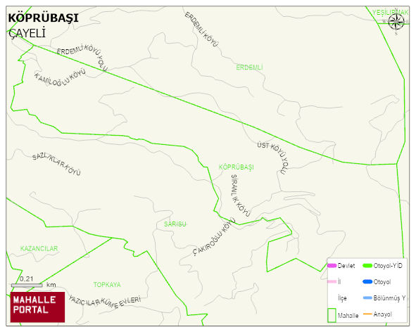 KÖPRÜBAŞI Köyü Haritası | Mahalle ve Köy Sınırı